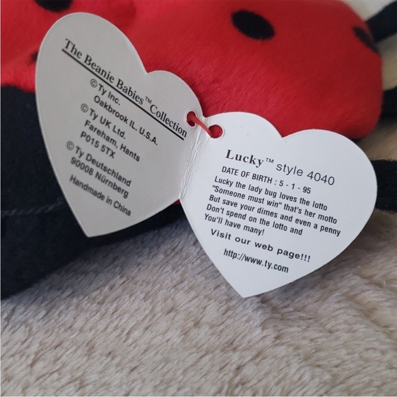 Ty Beanie Baby Lucky the Lady Bug. PVC Pellets . Rare - Picture 3 of 12